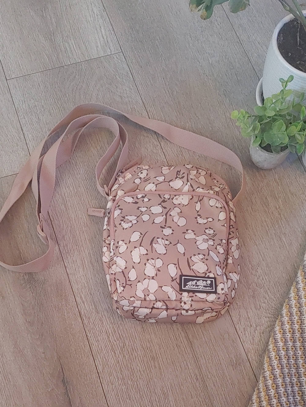 Eddie Bauer Blush Floral Crossbody Bag
